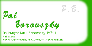 pal borovszky business card